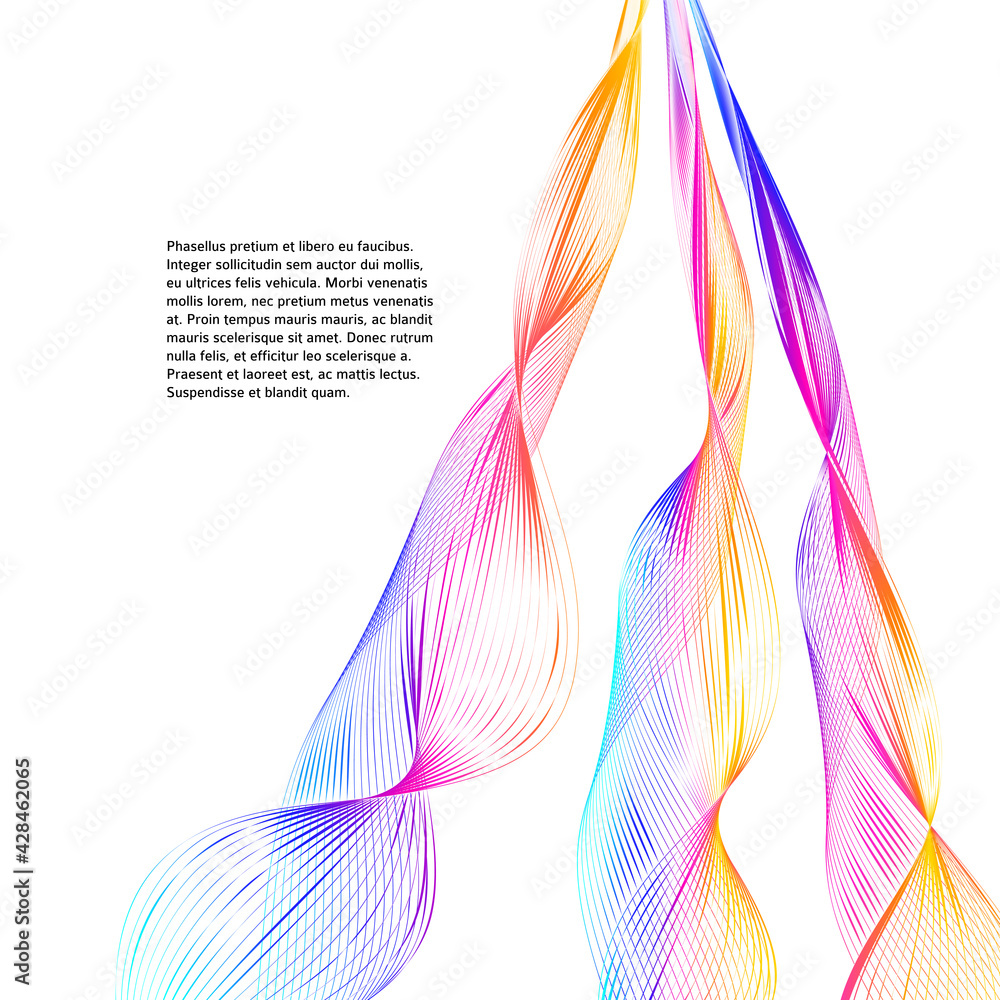 Poster design elements. wave of many lines. abstract vertical wavy stripes on white background isolated. cr