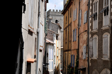 Fototapeta na wymiar Streets of the old village of Entrevaux, France