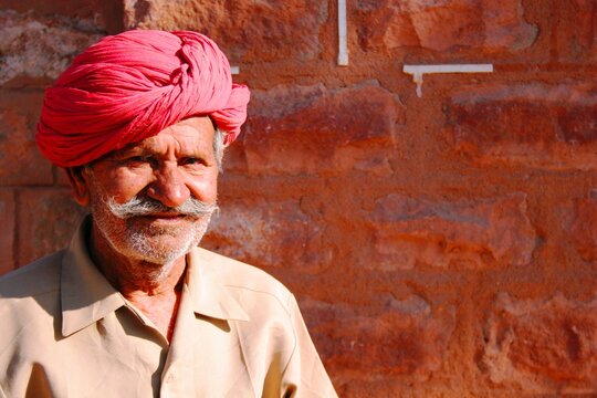 Old Indian man in turban