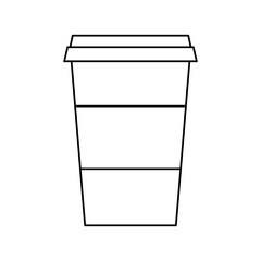 Take away coffee cup vector icon. Outline sign coffee to go. Disposable plastic cup, fast food. Classic paper cup isolated on white background. Logo for coffee shop.
