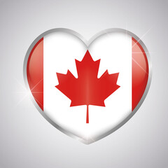 Isolated heart shape with the flag of Canada - Vector illustration