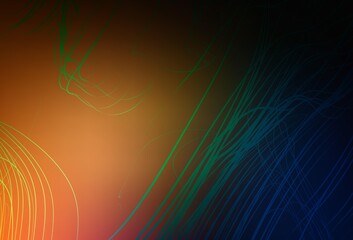 Dark Orange vector blurred shine abstract background.