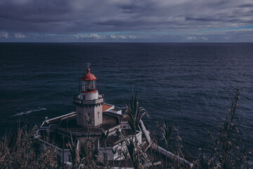 lighthouse on the coast of Sao Miguel, Azores Islands