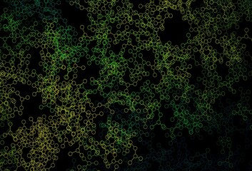 Dark Blue, Green vector pattern with artificial intelligence network.