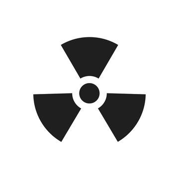 Nuclear icon isolated on white background. Radiation hazard warning. Propeller sign symbolizing radioactive contamination. Vector illustration