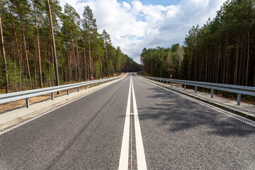 Droga nr 123 w przepięknym otoczeniu drzew i roślinności. © tomafot