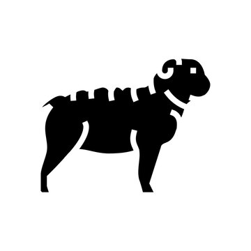 bulldog dog line icon vector. bulldog dog sign. isolated contour symbol black illustration