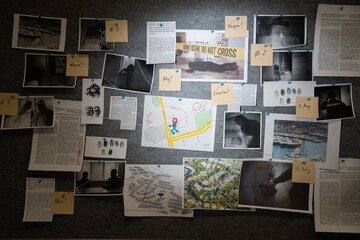 Police Investigation Board - obrazy, fototapety, plakaty