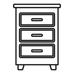 Wood documents drawer icon, outline style