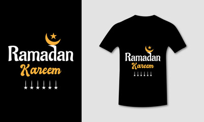 Ramadan Kareem Typography Lettering Islamic T-shirt Design