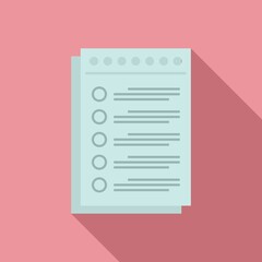 To-do list paper icon, flat style
