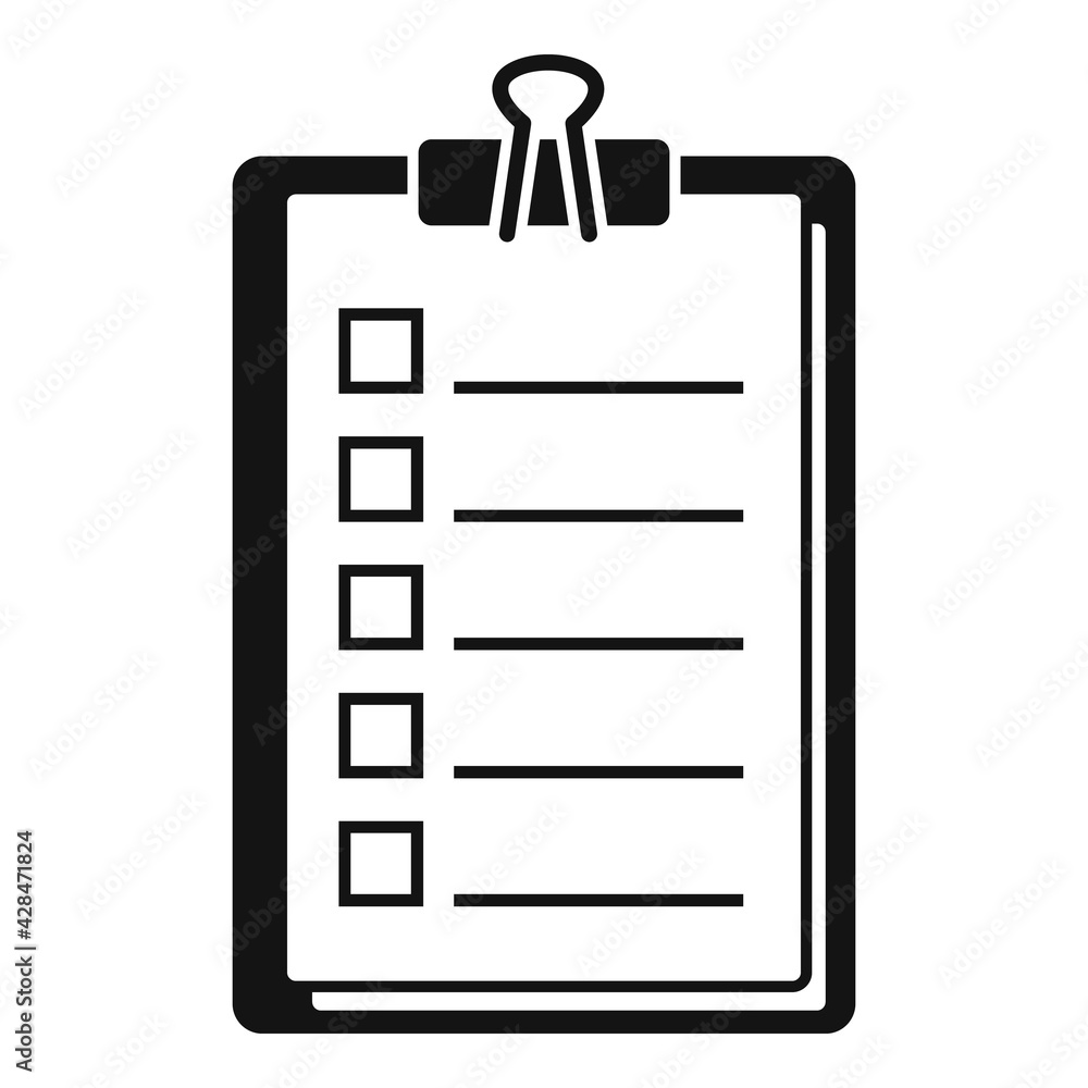 Poster to-do list task icon, simple style