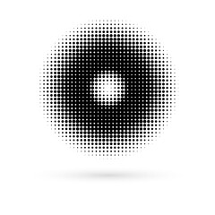 Design elements symbol Editable icon Halftone circle pattern black on white background. Vector illustration eps 10 with random dots. Dot data graphic form for booklet layout page, newsletters, banner