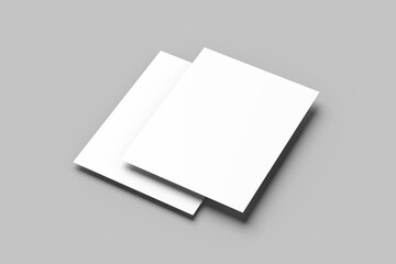 Stationery Paper 2 US Letter Vertical Magazine White Blank Mockup