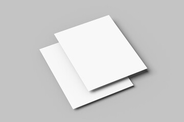 Stationery Paper 2 US Letter Vertical Magazine White Blank Mockup
