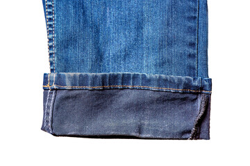Blue denim textile close up, worn out