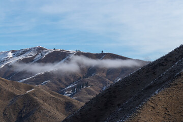 cervidae peak hike in early spring, late winter in idaho near lucky peak