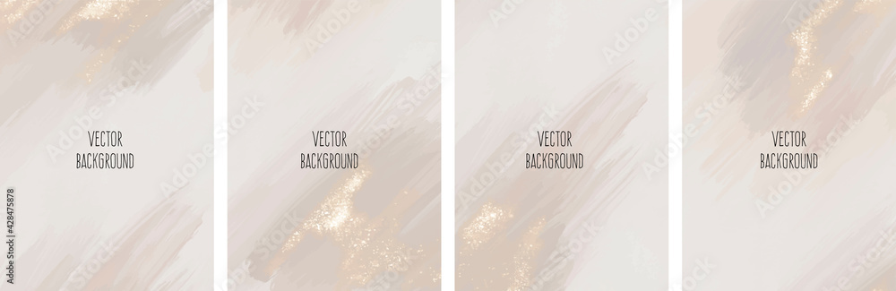Wall mural set of vector artistic universal backgrounds with copy space for text