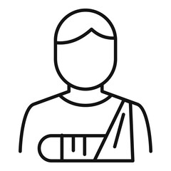 Injured sportsman icon, outline style