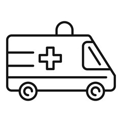 Ambulance car icon, outline style