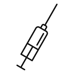Medical syringe icon, outline style