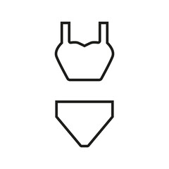 Icon of women's underwear. Briefs and bra. Swimsuit. vector illustration