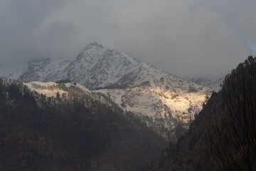 Snow Mountains in the Himalayan Range near Himachal Pradesh