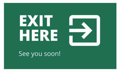 Exit Sign on green background