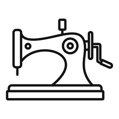 Old sewing machine icon, outline style