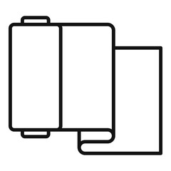 Textile roll icon, outline style