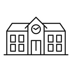 Inclusive school building icon, outline style