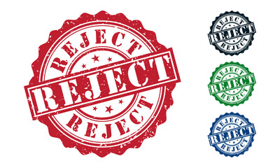 Rejected Rubber Stamp around Grunje on White Background. Rejected Sign Design Vector Illustration.