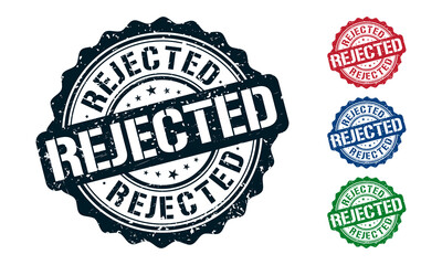 Rejected Rubber Stamp around Grunje on White Background. Rejected Sign Design Vector Illustration.