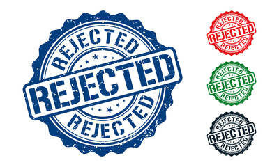 Rejected Rubber Stamp around Grunje on White Background. Rejected Sign Design Vector Illustration.