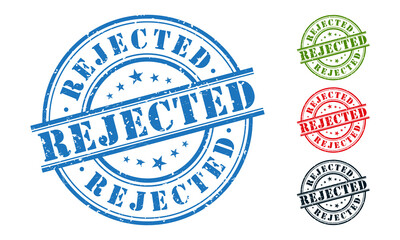 Rejected Rubber Stamp around Grunje on White Background. Rejected Sign Design Vector Illustration.