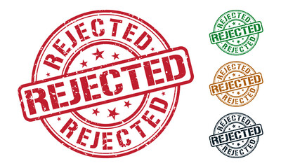 Rejected Rubber Stamp around Grunje on White Background. Rejected Sign Design Vector Illustration.