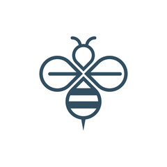 bee logo design with geometry