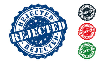 Rejected Rubber Stamp around Grunje on White Background. Rejected Sign Design Vector Illustration.
