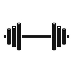 Steel barbell icon, simple style
