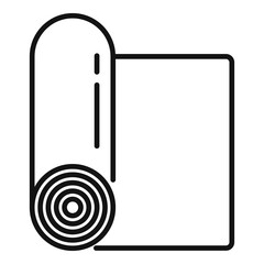 Yoga mat icon, outline style