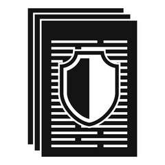 Protected personal information icon, simple style