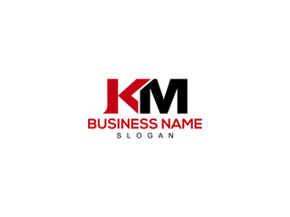 Letter KM Logo, km logo icon vector for business - obrazy, fototapety, plakaty