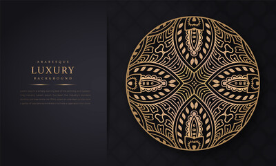 Abstract beautiful mandala design background for greeting card, invitation and many template Luxury ornamental mandala design background with golden arabesque arabic islamic