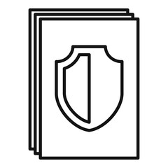 Protected personal information icon, outline style