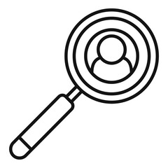 Search personal information icon, outline style