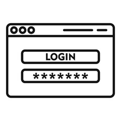 Login personal information icon, outline style