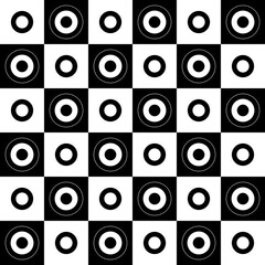 Chess 6x6 pattern and checkers. Vector same checkers.