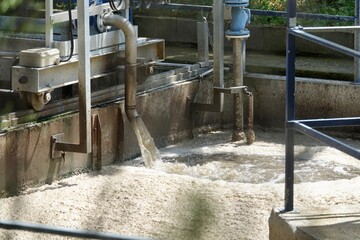 Sewage recycling plant in operation