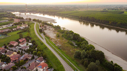 Aerial view of Boretto, Emilia Romagna. Italy