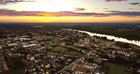 Fototapeta premium Aerial view of Boretto, Emilia Romagna. Italy